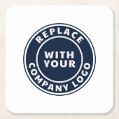Add Business Logo Corporate Employees スクエアペーパーコースター (正面)