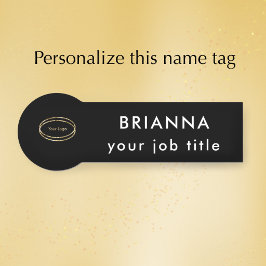 Add Business Logo Modern Black Bold Professional 名札