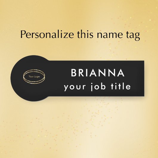 Add Business Logo Modern Black Bold Professional 名札