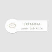 Add Business Logo Modern Sage Green Professional 名札 (正面)