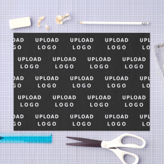 Add Business Logo Simple Minimal Packaging Black 薄葉紙 (クラフト)