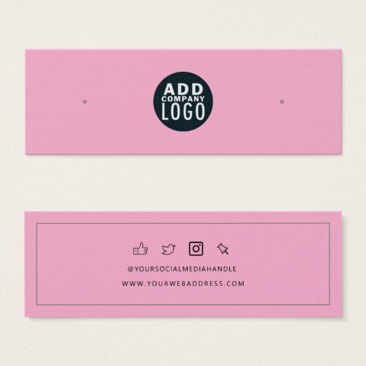 Add Business Logo Stud Earring Display Card (正面&裏面)