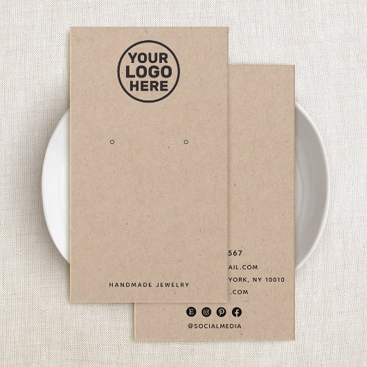 Add Custom Logo Kraft Earring Display Holder