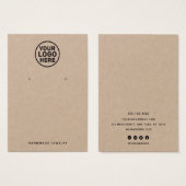 Add Custom Logo Kraft Earring Display Holder (正面&裏面)