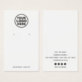 Add Custom Logo White Earring Display Holder (正面&裏面)
