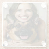 Add German Shepherd Photo Personalize ガラスコースター (裏面)