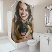 Add German Shepherd Photo Personalize シャワーカーテン (インサイチュ)