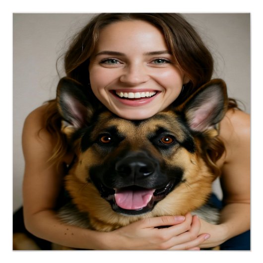 Add German Shepherd Photo Personalize ポスター (正面)