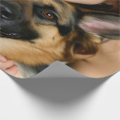 Add German Shepherd Photo Personalize ラッピングペーパー (角)