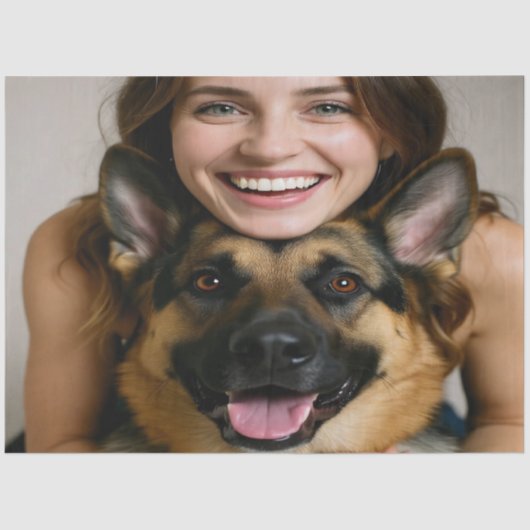 Add German Shepherd Photo Personalize 薄葉紙 (正面)
