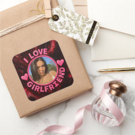 Add Girlfriend photo Gift Birthday Anniversary スクエアシール