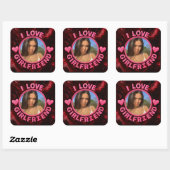 Add Girlfriend photo Gift Birthday Anniversary  スクエアシール (シート)