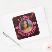 Add Girlfriend photo Gift Birthday Anniversary  スクエアシール (封筒)