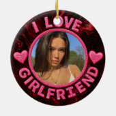 Add Girlfriend photo Gift Birthday Anniversary セラミックオーナメント (裏面)