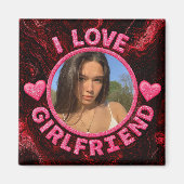 Add Girlfriend photo Gift Birthday Anniversary  マグネット (正面)