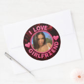 Add Girlfriend photo Gift Birthday Anniversary  ラウンドシール (封筒)