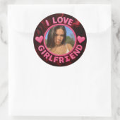 Add Girlfriend photo Gift Birthday Anniversary  ラウンドシール (バッグ)