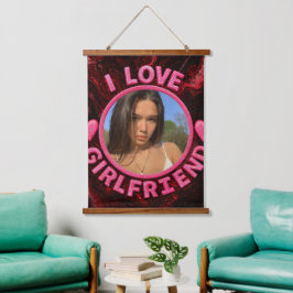 Add Girlfriend photo Gift Birthday Anniversary 吊り下げ型タペストリー