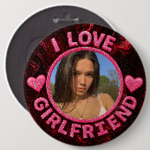 Add Girlfriend photo Gift Birthday Anniversary  缶バッジ (正面&裏面)