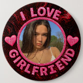 Add Girlfriend photo Gift Birthday Anniversary  缶バッジ (正面)