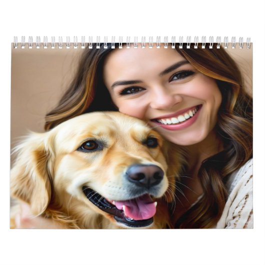 Add Golden Retriever Photo Personalize カレンダー (カバー)