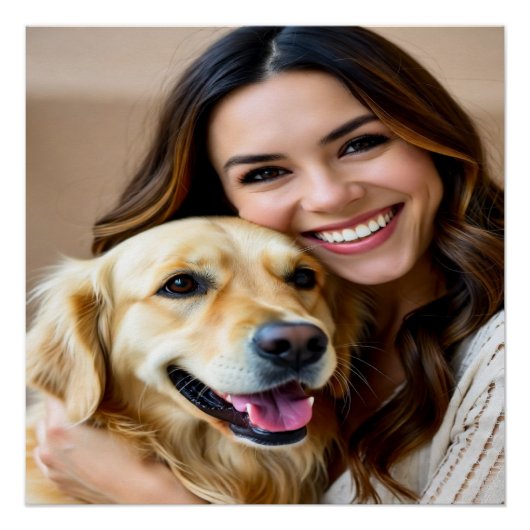 Add Golden Retriever Photo Personalize ポスター (正面)