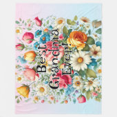 Add Grandma Name or Phrase - Best Grandma Ever! フリースブランケット (正面)