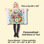 Add Grandma Name or Phrase - Best Grandma Ever! フリースブランケット