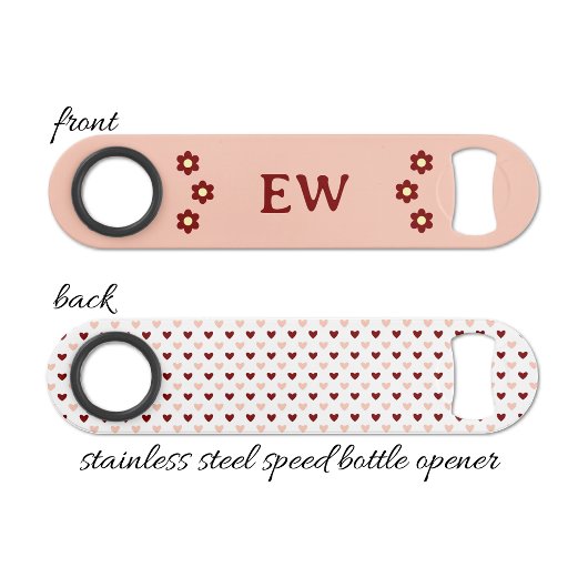 Add initials peach and burgundy スピード栓抜き