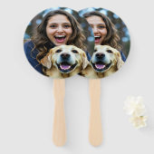 Add Labrador Retriever Photo Personalize ハンドファン (正面&裏面)