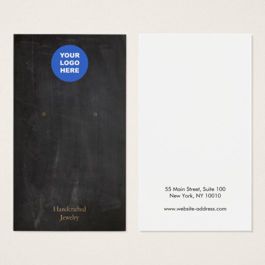Add Logo Black Chalkboard Earring Display Card (正面&裏面)
