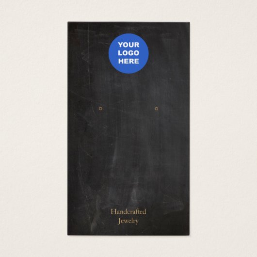 Add Logo Black Chalkboard Earring Display Card (正面)