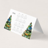 Add Logo Custom Text Christmas Tree 2026 Calendar 名刺 (裏面)