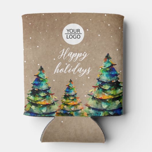 Add Logo Custom Text Christmas Tree Customer 缶クーラー (裏面)