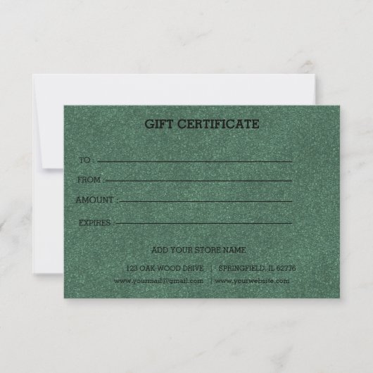 Add Logo Editable Business Gift Certificate (正面)