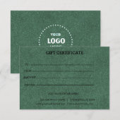 Add Logo Editable Business Gift Certificate (正面/裏面)