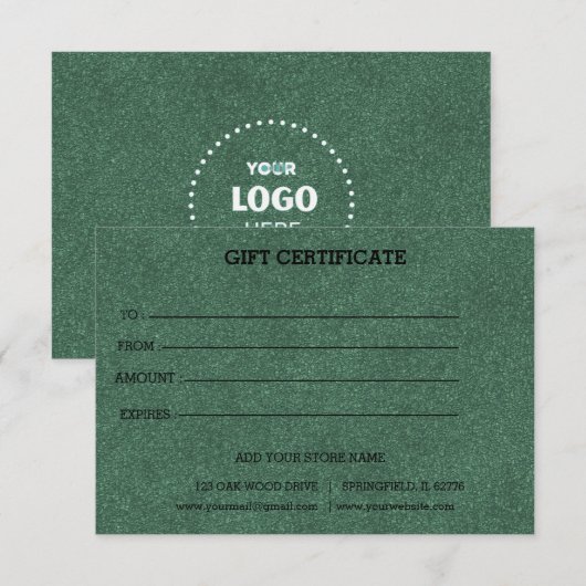 Add Logo Editable Business Gift Certificate (正面/裏面)