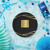 Add logo Gold and Black corporate event  ペーパープレート (パーティー)