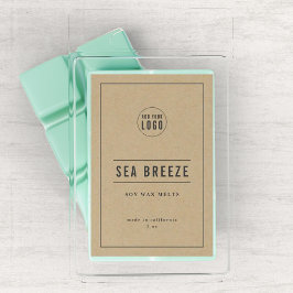 Add Logo Gray Border & Lines Kraft Product Label ワインラベル