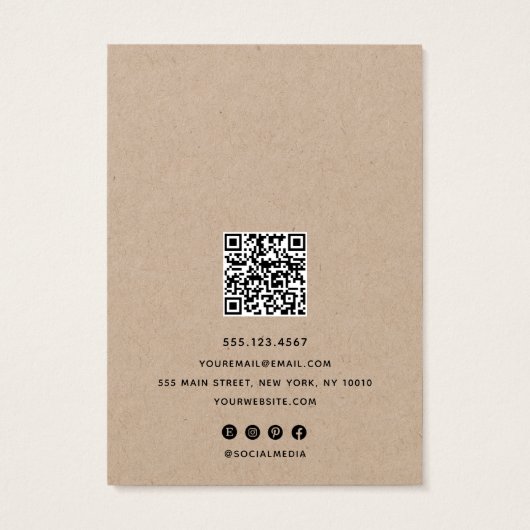 Add Logo Kraft Earring Display Holder QR Code (裏面)