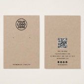 Add Logo Kraft Earring Display Holder QR Code (正面&裏面)