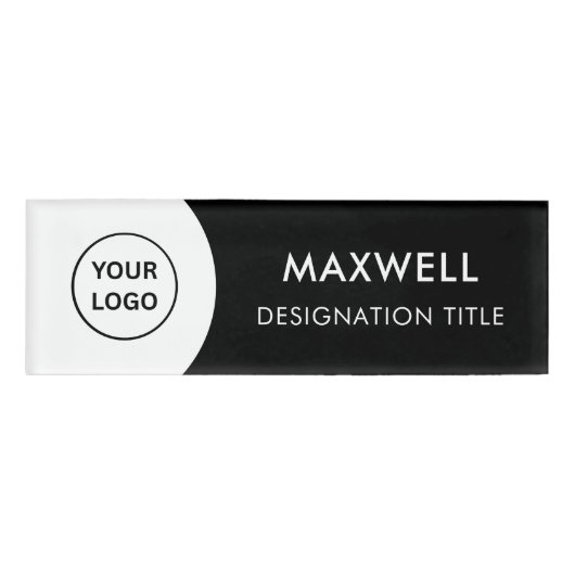 Add Logo | Modern Simple Elegant Magnet Title 名札 (正面)