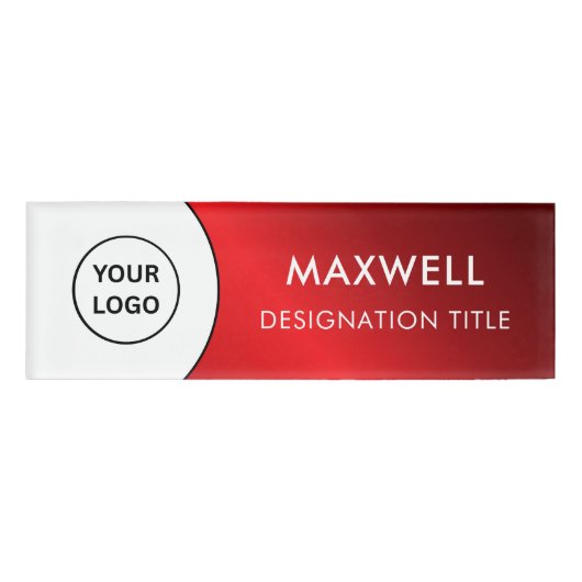 Add Logo | Modern Simple Elegant Magnet Title 名札 (正面)