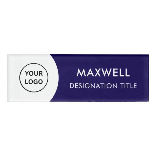 Add Logo | Modern Simple Elegant Magnet Title 名札 (正面)