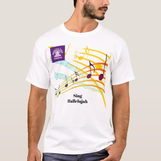 Add Logo MUSIC NOTES Praise Team  Tシャツ (正面)