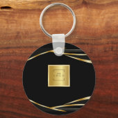 Add logo QR Code Gold and Black corporate event  キーホルダー (正面)