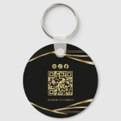 Add logo QR Code Gold and Black corporate event  キーホルダー (裏面)