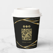 Add logo QR Code Gold and Black corporate event  紙コップ (裏面)