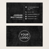 Add logo social media icons dark business cards  (正面&裏面)