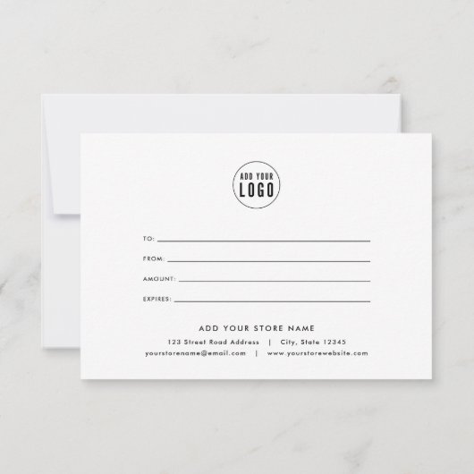 Add Logo Stripes & Custom Color Gift Certificate (裏面)